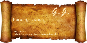 Gönczy János névjegykártya