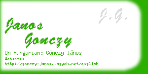 janos gonczy business card