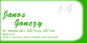 janos gonczy business card